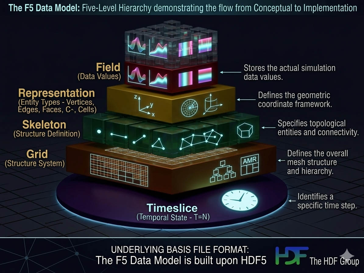 F5 Data Model Five-Level Hierarchy Diagram